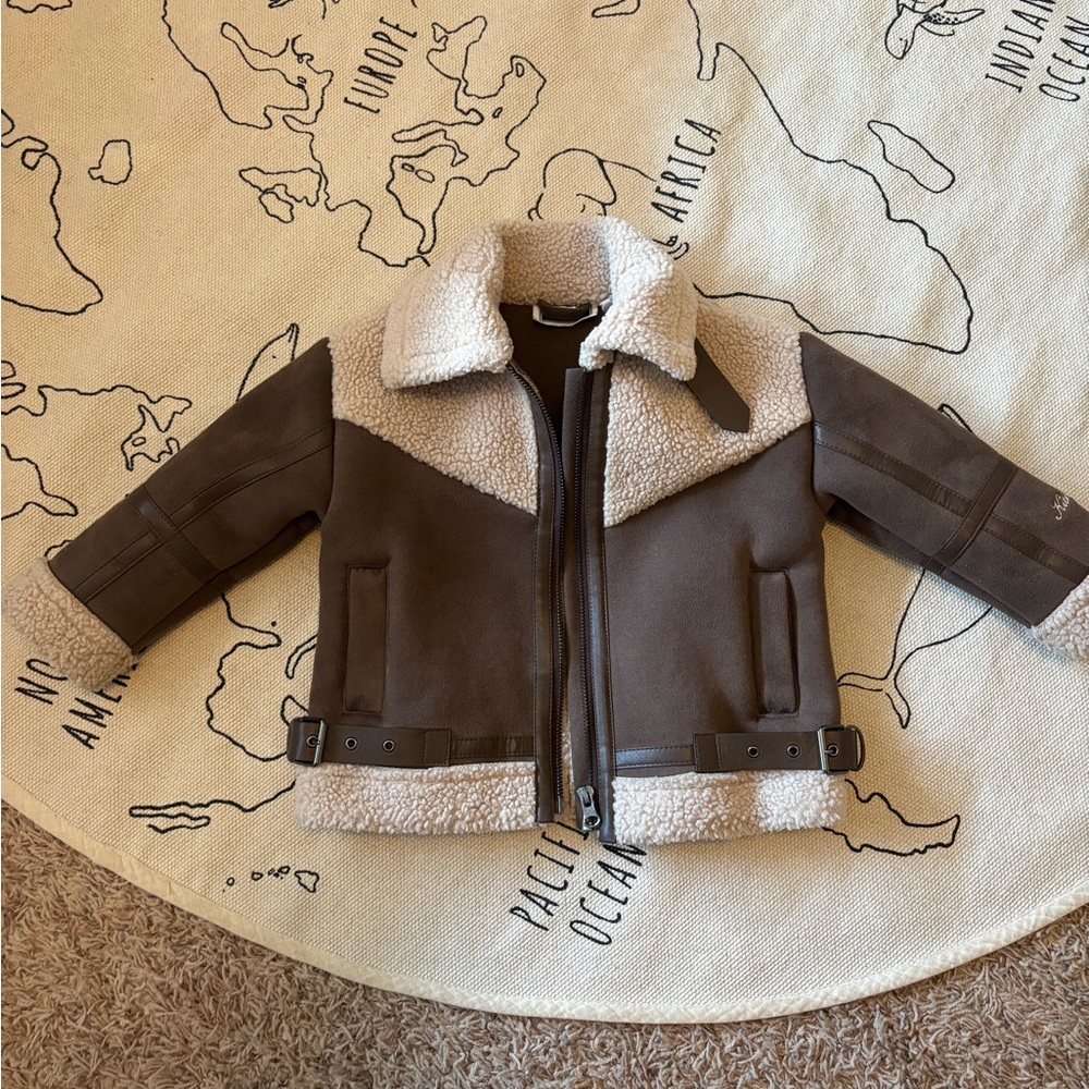 Kith Brown and Cream Kids Shearling Jacket